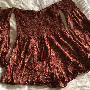 Umgee Bell Sleeve Smocked Romper